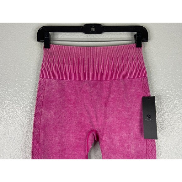 Mono B Women Small Pink Julia Athletic Legging Textured Casual Workout - Picture 2 of 8
